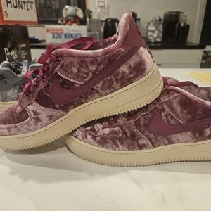 Nike Air Force 1 Velvet Maroon Sneakers Size 7y